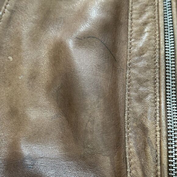 Vtg Excelled Bomber Aviator Jacket Leather Brown Men M Rider Distressed Patches - Picture 6 of 16